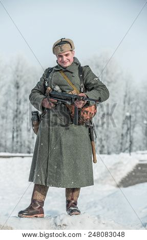 Russian Federation, Pskov District, Velikie Luki - 23 February 2018: Military Historical Reenactment