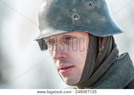 Russian Federation, Pskov District, Velikie Luki - 23 February 2018: Military Historical Reenactment