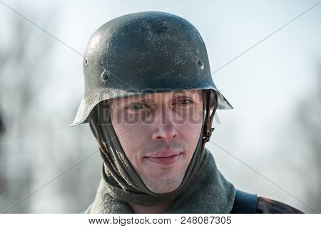 Russian Federation, Pskov District, Velikie Luki - 23 February 2018: Military Historical Reenactment
