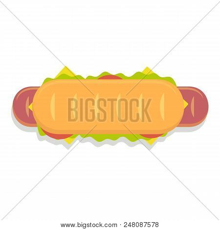 Hot Dog Sandwich Icon. Stock Flat Vector Illustration.