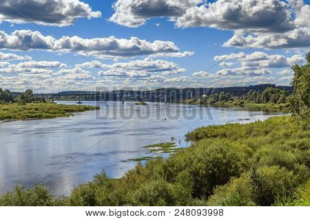 Landscape With Sukhona River In Totma City, Russia