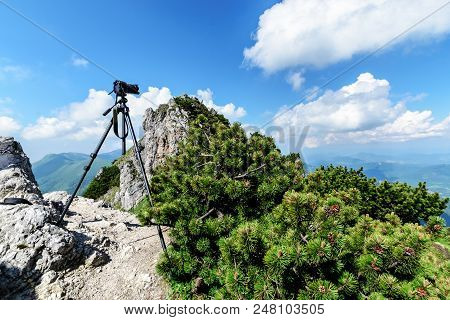 The Photo Camera In Great Rozsutec Hill In The Vratna Valley