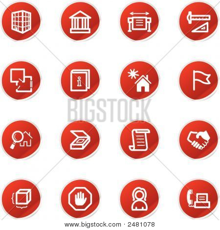 Red Sticker Building Icons