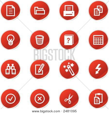 Red Sticker Document Icons