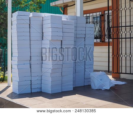 Prepared White Boxes For Sending To Customers
