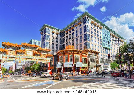 Washington, Usa, Urban Cityscape Of The City. Downtown District.