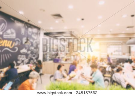 Blur Canteen Foor Court Dining Room Hall In Modern Super Market Shopping All Lifestyle