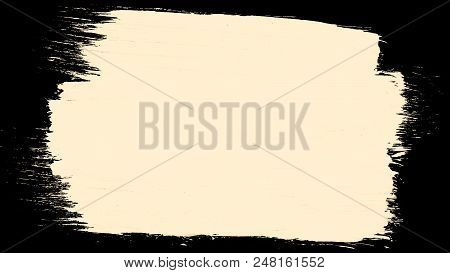 White Painted Brush Strokes On Black Background. Set Of Black Paint Strokes Isolated On White Backgr