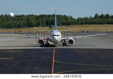 Oslo Gardermoen International Airport. The airport has biggest passenger flow in Norway.July 3,2018. Oslo,Norway