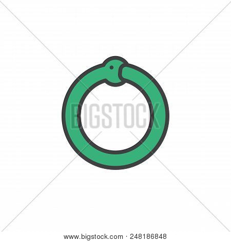 Ouroboros Snake Filled Outline Icon