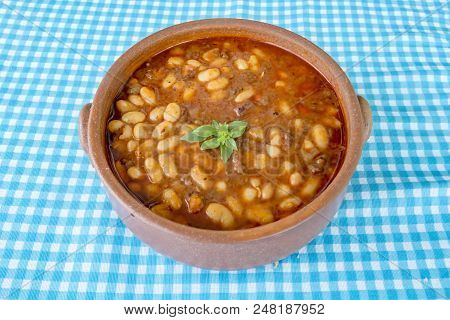 Hot Turkish Bean Stew With A Tasty Tomato Sauce, Turkish Food; Kuru Fasulye.