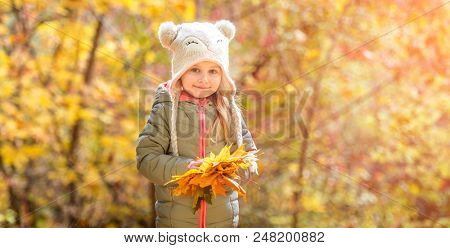 little girl in an autumn forest