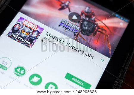 Ryazan, Russia - July 03, 2018: Marvel Future Fight Icon In The List Of Mobile Apps