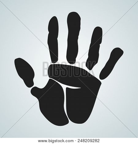 Hand Palm Vector Black Icon. Open Hand Flat Vector Illustration. Palm Isolated On A White Background