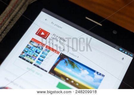 Ryazan, Russia - July 03, 2018: Flv Player Icon In The List Of Mobile Apps