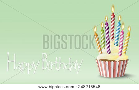 Happy Birthday Cupcake With Candle