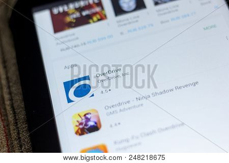 Ryazan, Russia - July 03, 2018: Overdrive Mobile App On The Display Of Tablet Pc