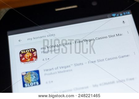 Ryazan, Russia - July 03, 2018: My Konami Slots - Free Vegas Casino Slot Machines Mobile App On The 