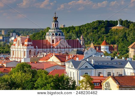 A View Of The Historical Center Of Vilnius From The Hill. Lithuania.