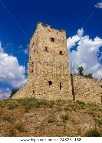 The Medieval Ruins Of The Genoese Fortress In Feodosiya, Republic Of Crimea In 2017