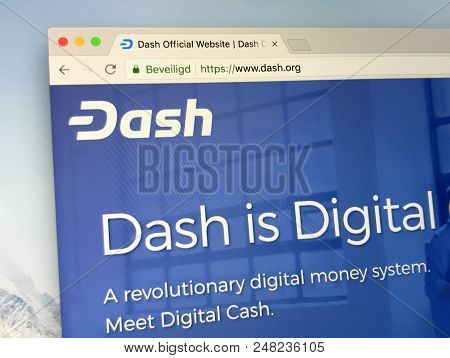 Amsterdam, The Netherlands - July 5, 2018: Website Of Dash (formerly Known As Darkcoin And Xcoin), A