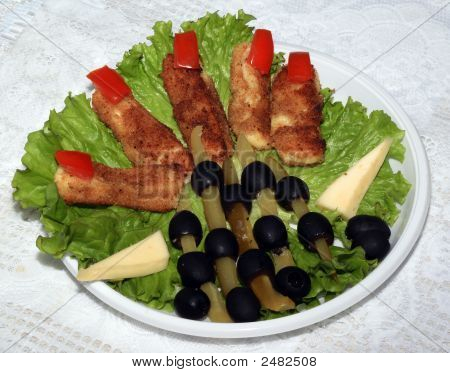Sajtok, húsok és előétel Olives.Cold