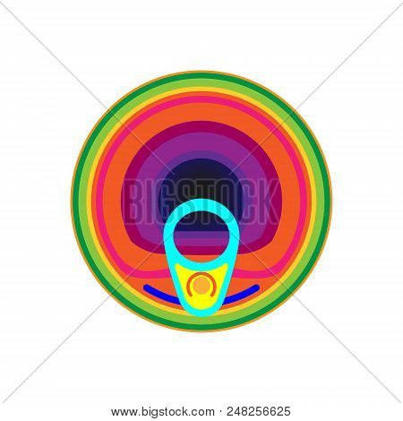 Tin Can Pied With Ring Pull Top View. Vector Illustration. Packaging Food.