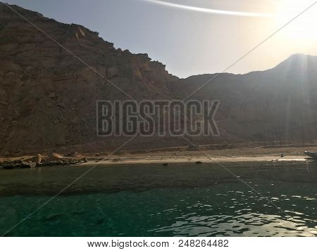 Landscape Of Clear Blue Natural Sea Salt Water, Sea, Ocean With A Bottom Of Beautiful Coral Reefs, S
