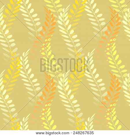 Background With Floral Motif. Vector Texture With Hand Drawn Plants. Vector Pattern. Stylised Spikel