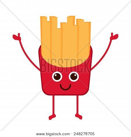 Isolated Happy French Fries Emote. Vector Illustration Design