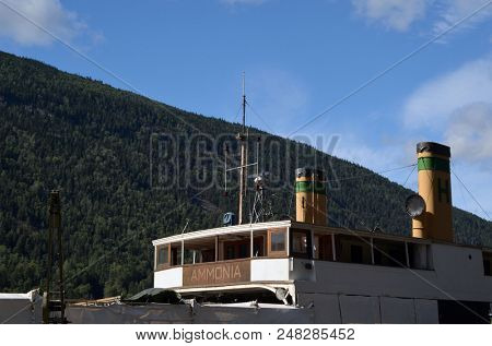 Mael station (near Rjukan). Place of loading on the ferry Hydro heavy water.for Hitler's nuclear program. The ferry is flooded by diversion. History of Telemark sabotasje. June 22,2018.Rjukan,Norway