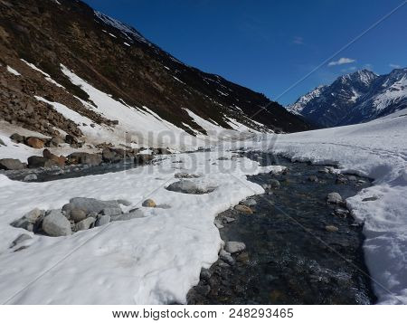 Mountain Stream In The Early Spring