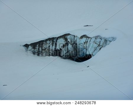 Crevasses And Seracs On A Glacier