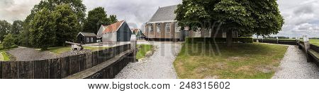 Schokland, Netherlands, June 23, 2018: Panorama Of Former Island Schokland, Unesco World Heritage Si