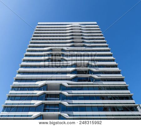 Amsterdam, The Netherlands - June 20, 2018: High Office Buildings On The Zuidas In Amsterdam Zuid, T