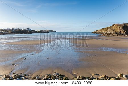 Cemaes Bay Beach In Anglesey North Wales At Low Tide