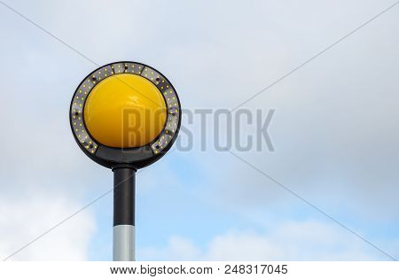 Belisha Beacon Light At A Pedestrian Crossing