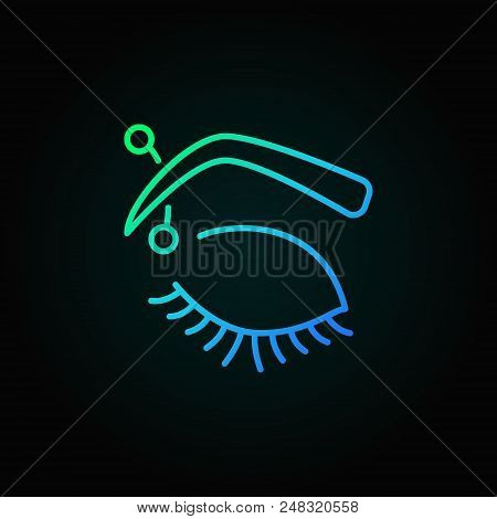 Eyebrow With Curved Barbell Colored Icon. Vector Eyebrow Piercing Concept Outline Symbol Or Logo Ele