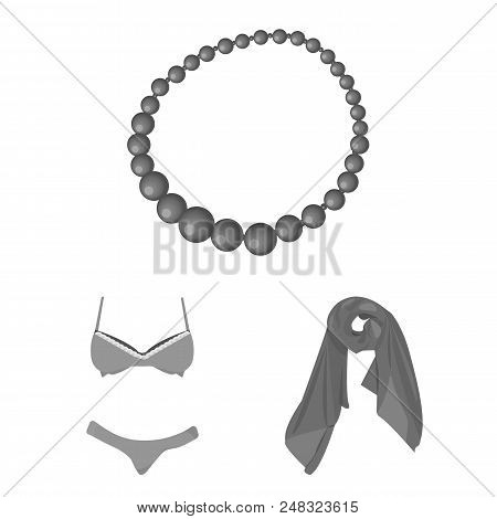 Women Clothing Monochrome Icons In Set Collection For Design.clothing Varieties And Accessories Vect