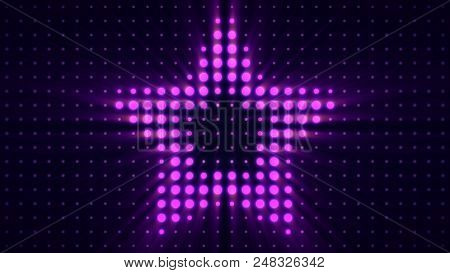 Spotlight And Wall Dance. Stage Lights In Concert Hall Scene Light Flashing Wall Strobes Lights Foot