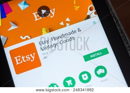 Ryazan, Russia - July 03, 2018: Etsy: Handmade And Vintage Goods Icon In The List Of Mobile Apps