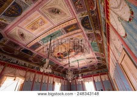 Interiors Of Nicolaci Palace, Noto, Sicily, Italy