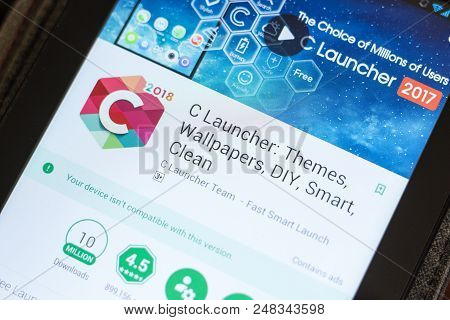 Ryazan, Russia - July 03, 2018: C Launcher: Themes, Wallpapers, Diy, Smart, Clean Icon In The List O