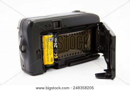 Bangkok Thailand - July 6, 2018: Kodak Gold For Film Camera, Old Various Vintage 35mm Film Rolls Wit
