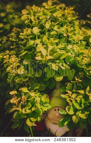 Cute Little Gnome Garden Model, Summer Decorative Statue, Outdoor Sculpture, Fantasy Figure In Grass