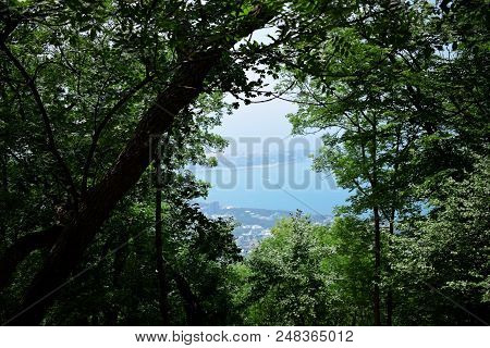Gelendzhik, Russia - June 27, 2018: The Gelendzhik Bay View From The Forest On The Top Of The Markot