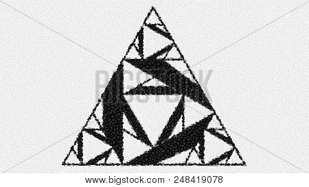 Digital Image Depicting A Triangle Made Of Smaller Triangles, Hexagons And Nonagons