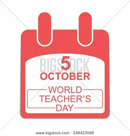 World Teacher's Day 5 October. Calendar Sheet.