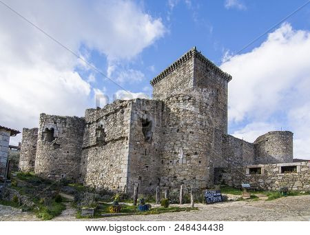 Miranda Del Castanar, Salamanca, Spain, February 2016: Castle Of A Small Spanish Town Called Miranda