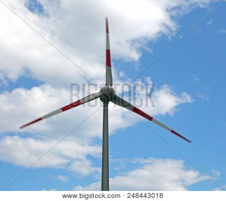 Large Wind Turbine In Austria Used To Produce Clean Energy With The Wind
